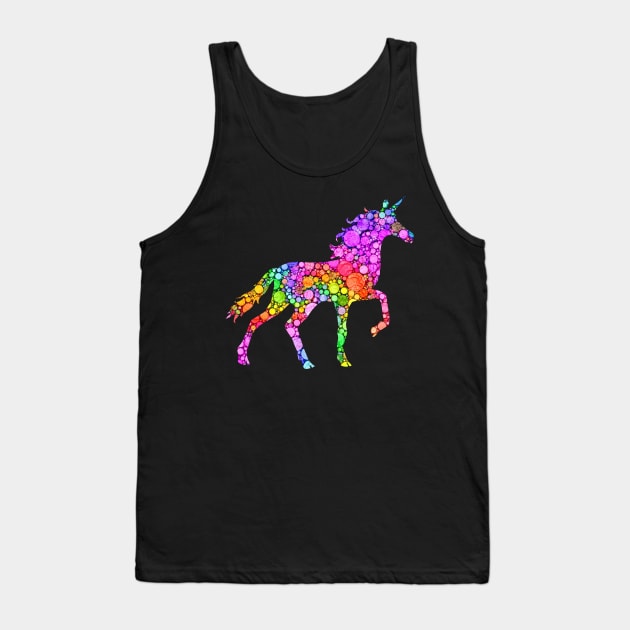 Colorful Polka Dot Unicorn International Dot Day Tank Top by CasperX10